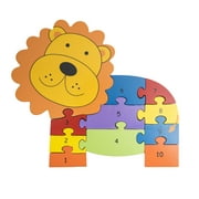 Orange Tree Toys Lion Puzzle de nombres en bois compte de 1 à 10