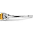 thumbnail image 4 of Sterling Silver Rhodium Plated Diamond & Citrine Square Ring (Size 7) Made In India qr4509ci-7, 4 of 5
