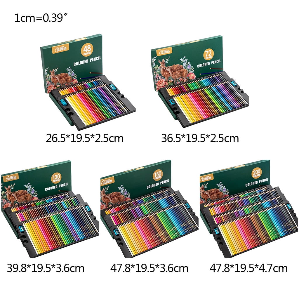 48/72/120/150/200 Colors Oily Colored Pencils Lead Paint Brush Pencil Kit for Adult Coloring Books Doodling Sketching