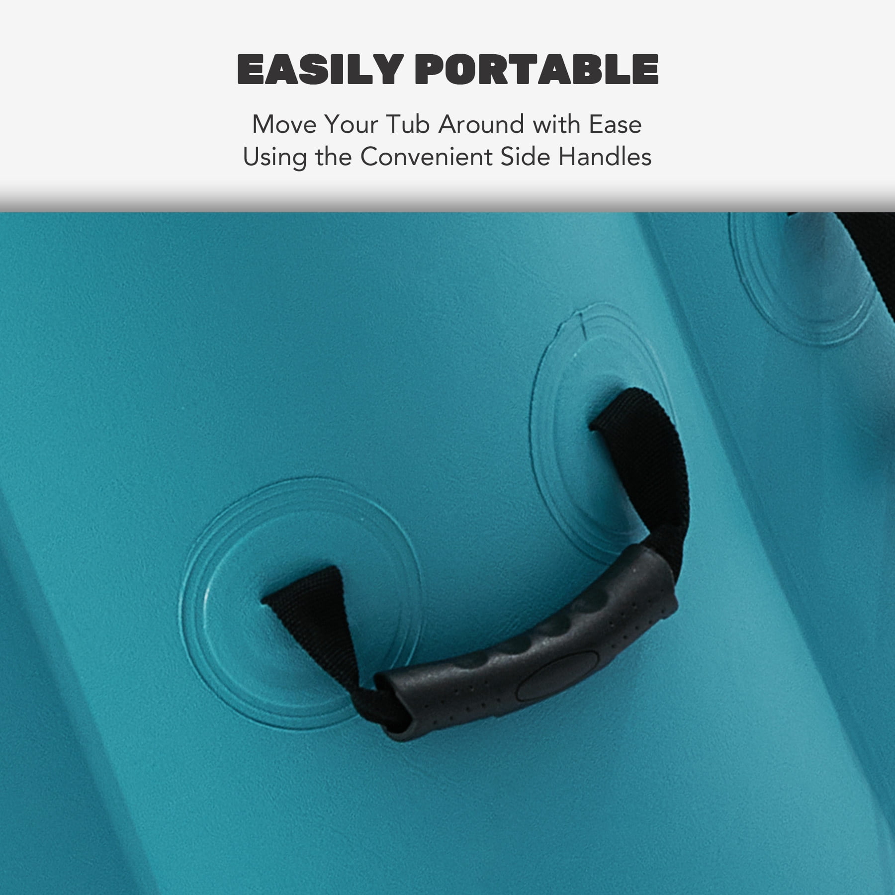 CO-Z 2-4 Person Inflatable Hot Tub Pool 5ft with Energy Efficient Spa Cover, Massage Jets and All Accessories Teal
