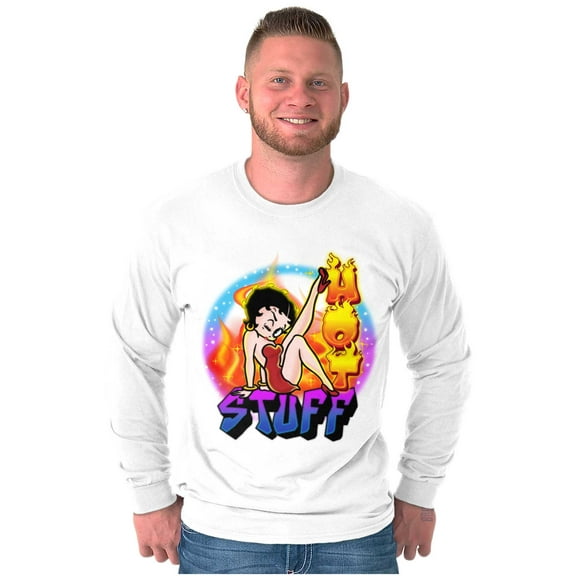Betty Boop Air Brushed Hot Stuff Women's Long Sleeve T Shirt Brisco Brands L