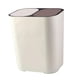 thumbnail image 4 of Separador de residuos secos y húmedos, bote de basura doméstico, 2 compartimentos, elegante blanco, 4 of 9