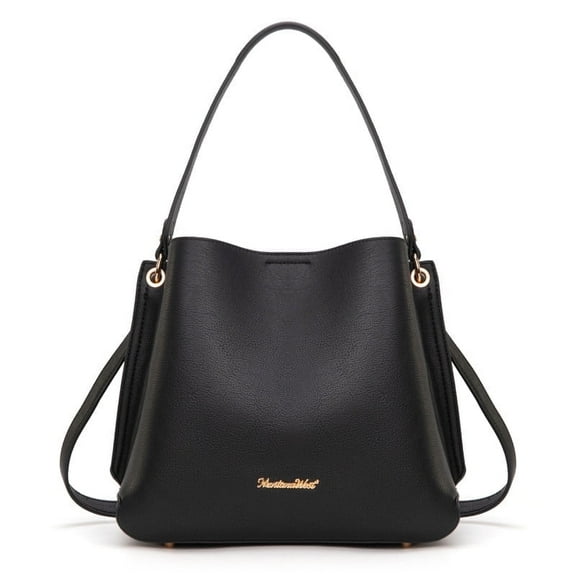 Montana West Hobo Purse for Women Bucket Shoulder Bag with Crossbody Strap, Black