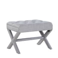 thumbnail image 3 of Chic Home Gaia Neo Traditional Tufted Linen X-Leg Ottoman, 3 of 4