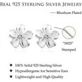 thumbnail image 7 of Solid 925 Sterling Silver Plumeria Flower Stud Earrings for Women Teens Crystal Flower Stud Earrings, 7 of 7