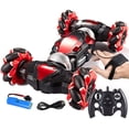 thumbnail image 1 of Voiture Cascade Télécommandée Rouge avec Induction Gestuelle Véhicule Tout-Terrain pour Enfants Musique Dérive Rotation 360 Haute Vitesse Émetteur Radio 2.4Ghz Charge Usb Taille 13.39x8.66x4.33 Po Poids 2.38Lb, 1 of 9