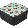 thumbnail image 2 of Cute Ladybug Small Jewelry Box, Travel Portable Square Jewelry Case for Ring, Pendant, Earring, Necklace Organizer Storage Holder Boxes（108） Women Gifts, 2 of 7