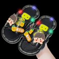 thumbnail image 2 of LNMQLPDBS Toddler Girl Sandals Cute Childrens Cartoon Flash Jelly Slippers Summer Soft Sole Non-Slip Open Toe Flat Sandals for Indoor and Outdoor Trendy Slippers for Kids Black 9-9.5 Years, 2 of 6