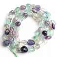 thumbnail image 2 of K-KED 8-10mm Natural Multicolor Fluorite Irregular Freeform Gemstone Loose Beads 15'', 2 of 3