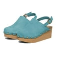thumbnail image 2 of XYD Women Studded Round Closed Toe Slingback Buckle Sandals Wedge Heel Platform Mule Daily Walking Shoes Size 7 Blue, 2 of 4
