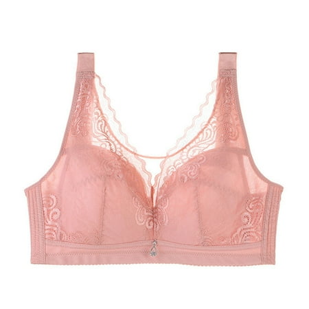 

TOWED22 Push Up Bras For Women Women s Underwire Lightly Lined Plunge T-Shirt Racerback Front Closure Bra Pink