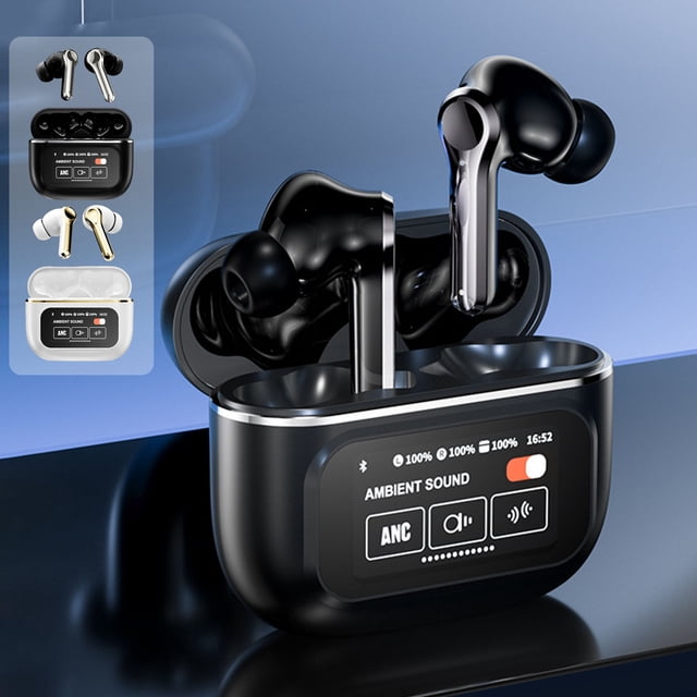 Xihbxyly Artículos Por Menos de $10 Auriculares con Actividades Canceladas, Ruido y Pantalla, Resistentes Al Agua, Bluetooth, Deportivos, Inalámbricos, Teléfonos, Estuche de Carga