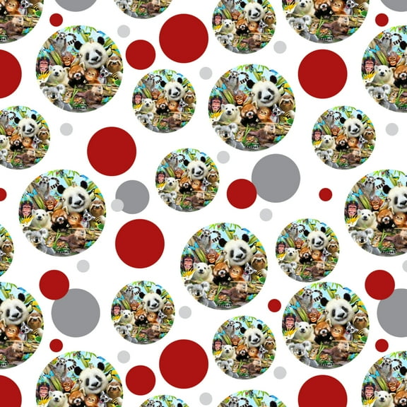 Animal Buddies Selfie Panda Polar Bear Sloth Lemur Toucan Premium Gift Wrap Wrapping Paper Roll