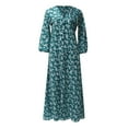 thumbnail image 6 of Winter Fall Dresses for Women Long Sleeve Fashion V-neck Chiffon High Waist High Waist Dress, 6 of 7