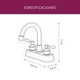 thumbnail image 3 of Grifo para Lavabo Brucke de Latón Cromado con Doble Comando Montaje de Mesa, 3 of 7