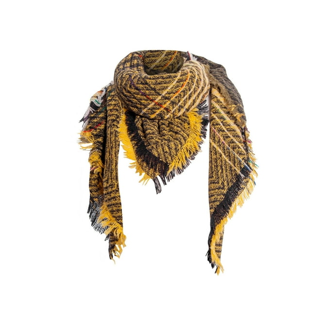 Penkiiy Foulard pour Femmes Mode Hiver Femmes Foulard Colorée Foulard Décontractée à Franges Châle B Foulard