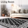 thumbnail image 2 of ODIKA 5' x 7' Machine Washable Non-Slip Area Rug, Geometric Diamond High Traffic Rug, Black, 464845, 2 of 7