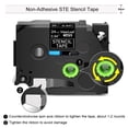 thumbnail image 2 of NineLeaf 20 Pack Compatible for Brother P-touch STe-151 STe151 ST-151 ST151 24mm 1'' Black on Clear Stencil Metal Etching Label Tape, 2 of 6