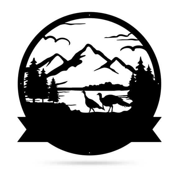 Realsteel's Great Outdoors Turkey Monogram Personalized Metal Sign (B-18")