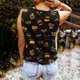 thumbnail image 4 of Blusa sin mangas con cuello en V y estampado de Halloween con botones y sin mangas para mujer Pompotops  lopia1000165, 4 of 6