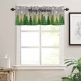 thumbnail image 7 of Green Christmas Tree Kitchen Curtains and Valances Set, Merry Christmas Pine Trees Snowing Grey Rod Pocket Window Valance Window Curtain Panels for Living Room Bedroom Laundry, 27.5x36in, 3 Pieces, 7 of 7