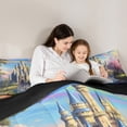 thumbnail image 5 of Feelyou Vintage Princess Castle Queen Comforter Set, Dreamy Fairy Tale Bedding Sets, Teens Kids Girls Women Reversible Bedding Comforter Set, Luxury Bedroom Decor, 3pcs, 5 of 8