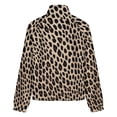 thumbnail image 6 of Jackets for Women Winter Coat Jackets Flannel Stand Collar Jacket(Leopard Print Pattern,Size:S-4XL), 6 of 7