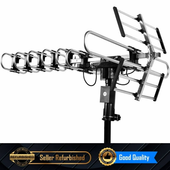 Pre-Owned Five Star Motorized Rotation Remote Control Antenna (Good) 4K HDTV, 200 Miles Black