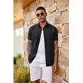 thumbnail image 6 of COOFANDY Mens Casual Textured Button Down Shirt Short Sleeve Dress Shirts Vacation Beach Shirts with Pocket, 6 of 6