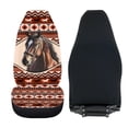 thumbnail image 4 of ZIATUBLE Aztec Ethnic Horse Front Seat Cover Set Washable Car Seat Cover Protector Auto Interior Accessories Fit for Most Car SUV 2 Packs Easy to Install Vehicle Protector Front Seats Covers, 4 of 7