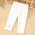 thumbnail image 2 of Nilvkv Leggings for Toddler Girls, Girls Pants, Mesh Capri Pants featuring Bunny Applique, Scalloped Hem and Elastic Waist for Summer Days White 2-3 Years, 2 of 9