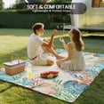 thumbnail image 4 of Beige Coastal Outdoor Rug for Patio/Deck/Porch, Non-Slip Large Area Rug 6 x 9 Ft, Summer Nautical Beach Coral Starfish Indoor Outdoor Rugs Washable Area Rugs, Reversible Camping Rug Carpet Runner, 4 of 8