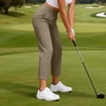 thumbnail image 6 of Yungyresw High Waisted Ankle Pants For Women Straight Leg Elastic Waist Lightweight Athletic Pants Stretch Running Workout Trousers Khaki S, 6 of 7