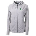 thumbnail image 2 of Women's Cutter & Buck Gray Marshall Thundering Herd Adapt Eco Knit Hybrid Recycled Full-Zip Hoodie, 2 of 3
