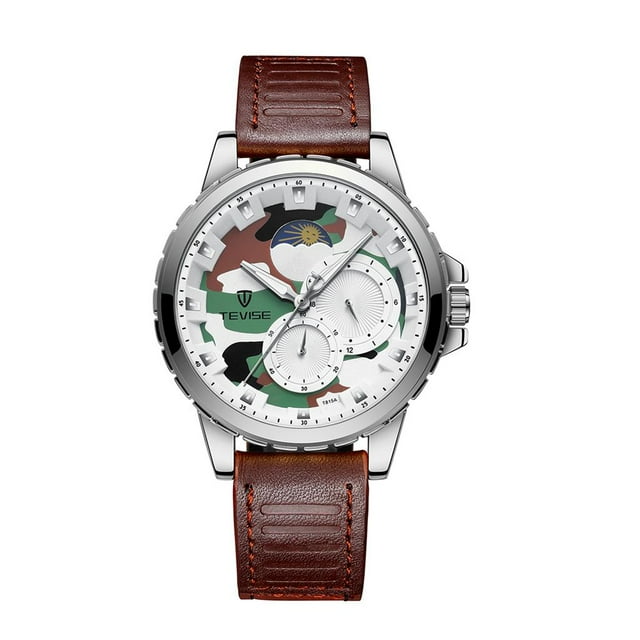 Reloj mecánico automático de lujo para hombres Zulema Color temático de camuflaje plata Zulema Reloj mecánico automático