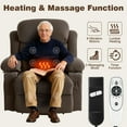 thumbnail image 2 of Power Lift Recliner Chair for Elderly, Legahome 24.5in Oversized Lift Recliner With Massage and Heat Up to 350lbs, 160° Electric Adjustable Power Theater Recliner for Living Room, Brown, 2 of 7