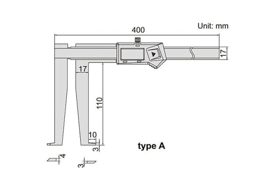 1178-300 Insize 300 mm / 12 inch Digital Inside Groove Caliper,