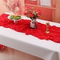 thumbnail image 3 of Caminos de mesa de roja (paquete de 2), 9.8 Ft, decoración rústica para bodas, despedidas y reuniones festivas., 3 of 5
