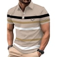 thumbnail image 2 of Afdoent Mens Polo Shirts Men's Summer Lapel Short Sleeve Shirt Color Block Fashion Casual Business Large Sized Breathable Casual Work Mens Shirts, 2 of 5