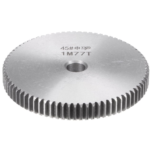 Recto Espuela Engranaje 12mm Interior Abertura 77T 1 Módulo Endurecido 45# Acero Recto Diferencial Motor Engranaje RC Repuesto Piezas