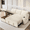 Beige, variant on 82" Green Chenille L Shaped Sectional Sleeper Sofa Bed with Pull Out Bed,Reclining Backrest,Reversible Storage Chaise,Cup Holders,Side Pockets