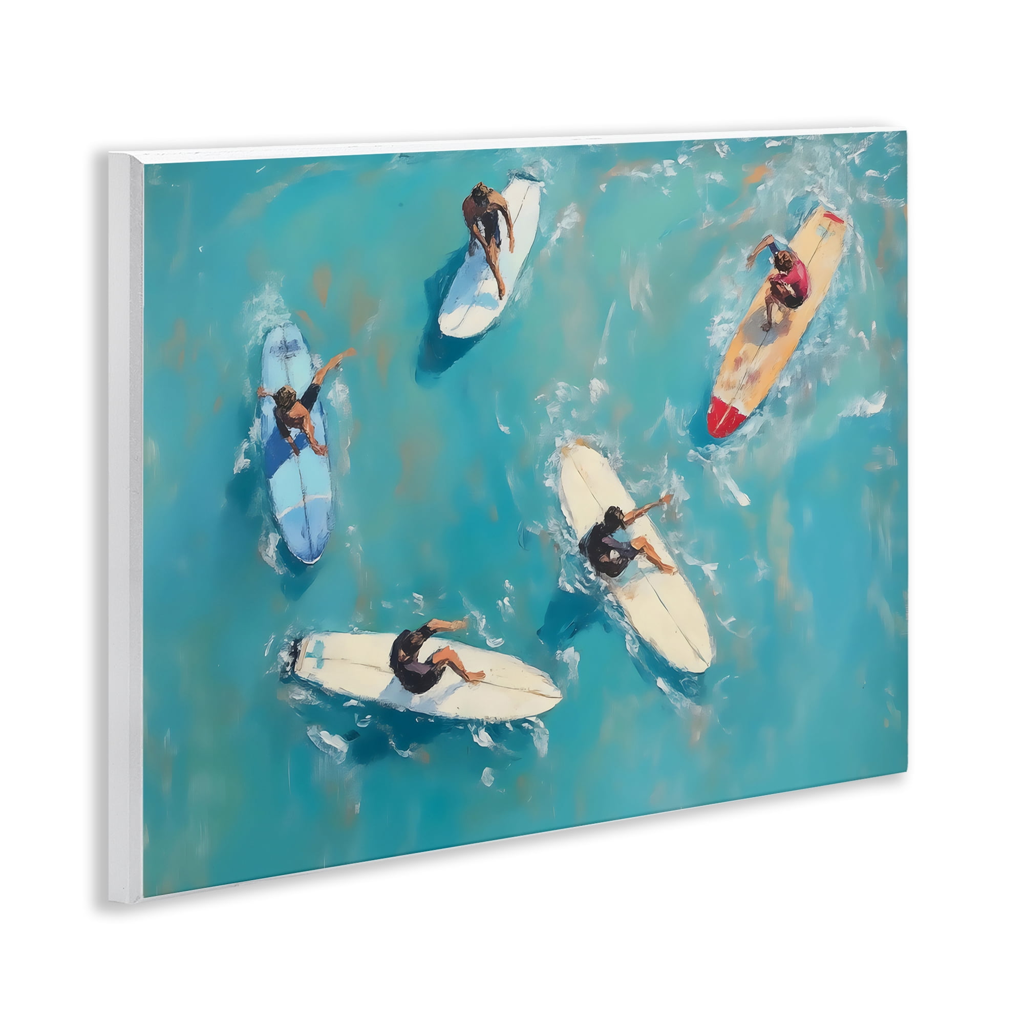 Stupell Industries Group of Surfers at Sea Wall Plaque Art, design by LSR Design Studio