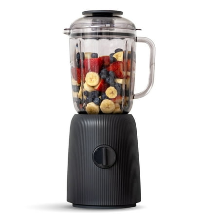 

IRIS USA 3-Speed High-Power Professional-grade Countertop & Kitchen Blender - 50 oz Tritan Jar Titanium-Coated Stainless Steel -Blades Charcoal Black