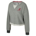 thumbnail image 2 of Women's Colosseum Charcoal Alabama Crimson Tide Magnum Scoop Neck Cropped Pullover Sweatshirt, 2 of 3