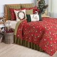 Chickadee Red Full/Queen Cotton Quilt Set Reversible Machine Washable