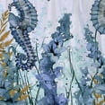 thumbnail image 5 of Chilfamy  Nautical Coastal Shower Curtain Seahorse Starfish Coral Seashell Blue Ocean Beach Underwater Marine Life Home Decor Fabric Bathroom Curtain Set with Hooks White, 5 of 7