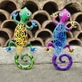 thumbnail image 4 of ZUARFY Iron Art Gecko Ornaments Metal Lizard Art Sculpture Wall Fence Hanging Decor, 4 of 9