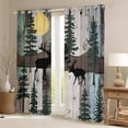 thumbnail image 2 of Elk Deer Blackout&nbsp;Curtains for Bedroom Lodge Cabin Backdrop 2 Panels 42"Wx90"L Curtains,Christmas Reindeer Pine Trees Curtains&nbsp;&&nbsp;Drapes Woodland Moose Rustic Home Decor,Grey Brown, 2 of 6
