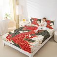 thumbnail image 4 of Homewish Cartoon Chinese Dragon Twin Sheet Sets for Adult, Stripes Cloud Twin Fitted Sheet, Vintage Japanese Style Flat Sheet, Super Cozy Room Decor, 3pcs, 4 of 7