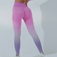 thumbnail image 2 of Leggings for Women Gradient Color Workout High Waist Hip Lifting Seamless Yoga Pants Running Gym Leggings (M, Hot Pink), 2 of 3